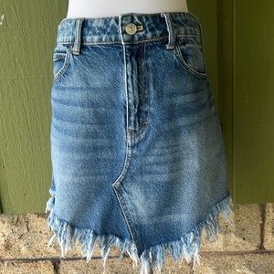 Free People We the Free distressed denim skirt